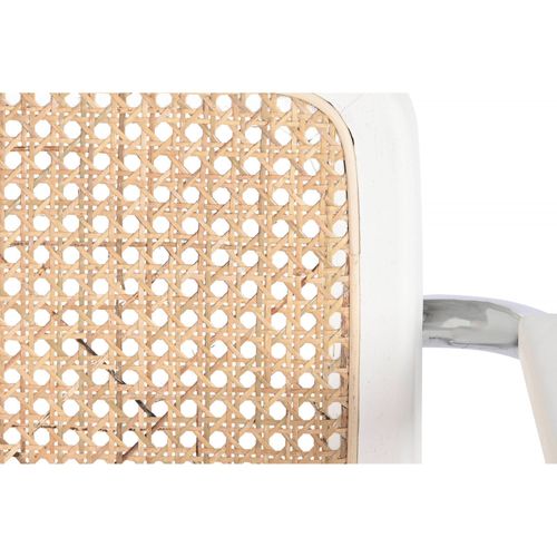 Chaise De Cuisine Élégance Rotin Blanc Et Métal