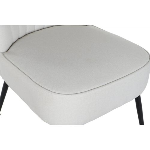 Fauteuil Élégance Moderne Polyester Beige Et Métal Noir