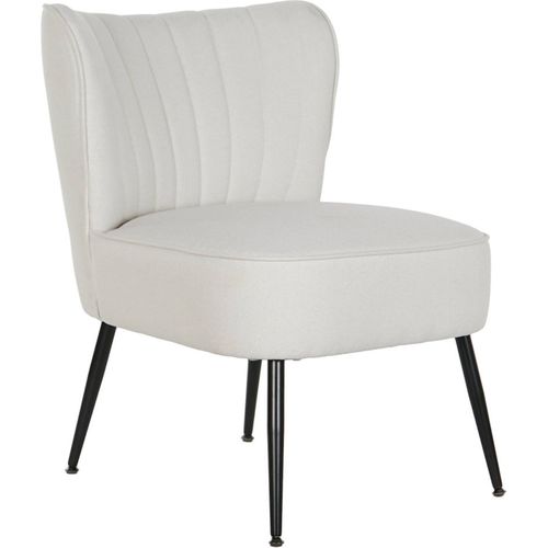Fauteuil Élégance Moderne Polyester Beige Et Métal Noir