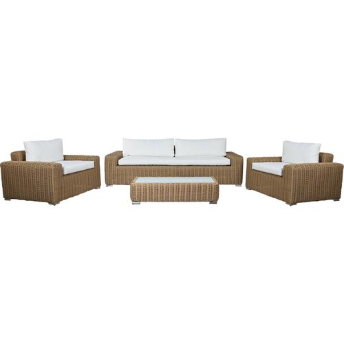 Salon De Jardin Résine Tressée Chic Beige Marron