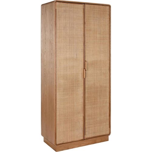 Armoire En Chêne Et Rotin Finition Élégante