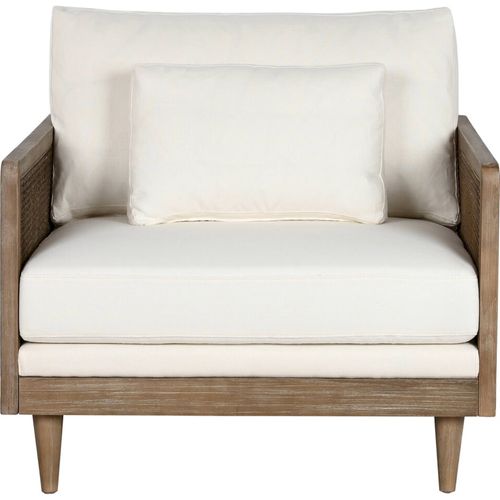 Fauteuil Élégant En Rotin Blanc Pour Salon Cosy