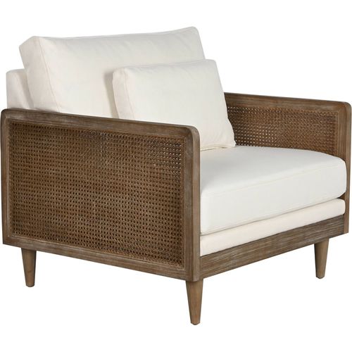 Fauteuil Élégant En Rotin Blanc Pour Salon Cosy