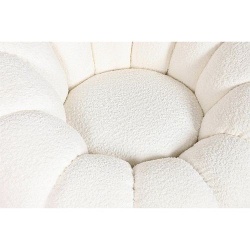 Fauteuil Élégant Pivotant Blanc Pour Salon Cozy