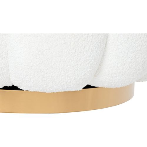 Fauteuil Élégant Pivotant Blanc Pour Salon Cozy