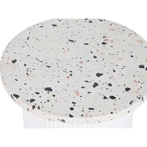 Table D'appoint Élégante Terrazzo Blanche Moderne