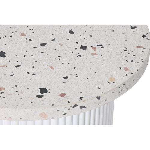 Table D'appoint Élégante Terrazzo Blanche Moderne