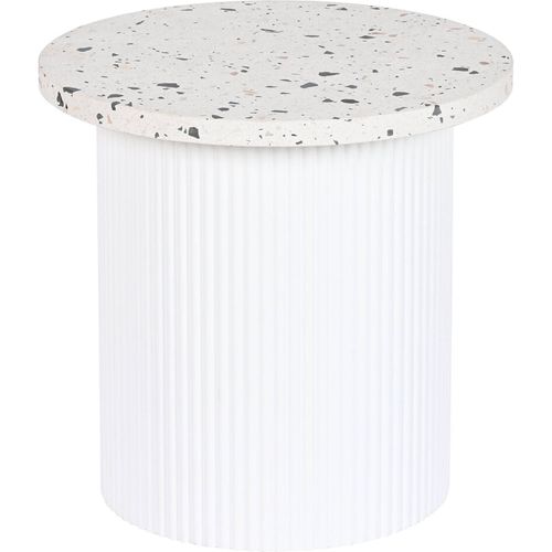 Table D'appoint Élégante Terrazzo Blanche Moderne