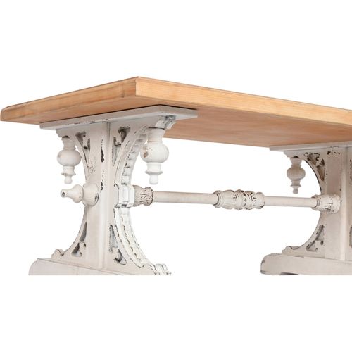 Table Basse Élégance Bois Blanc Finition Patinée