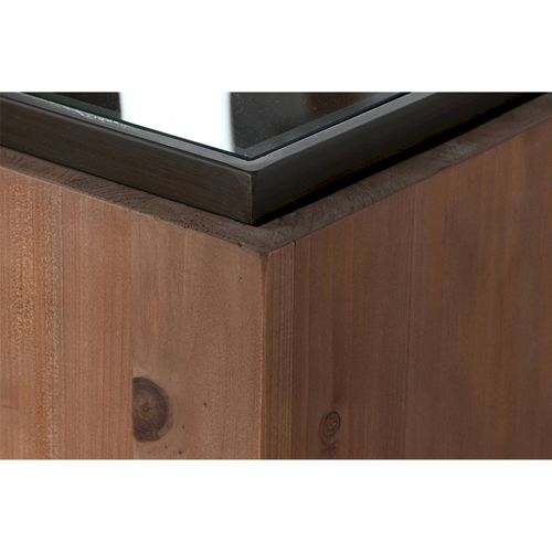 Console Élégante En Bois Avec Plateau Verre Pour Déco