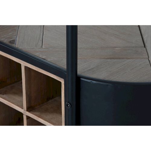 Bar Élégant Range-bouteilles Bois Et Métal Noir