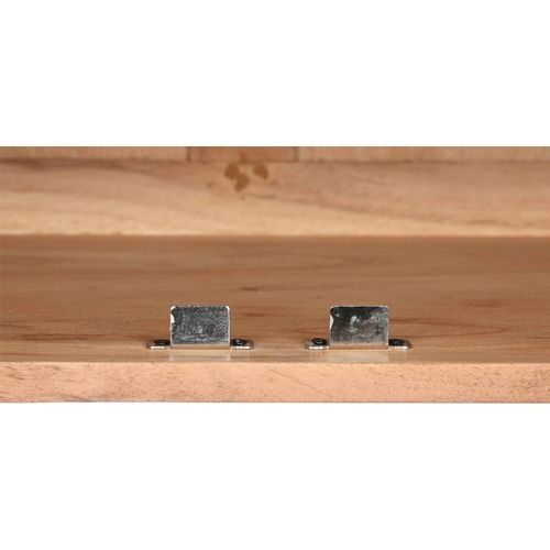 Meuble TV Élégance Acacia Et Notes Métalliques