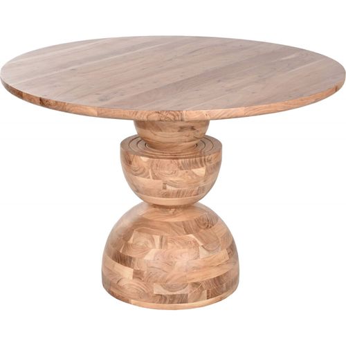 Table Salon Ronde Élégance En Acacia Brun