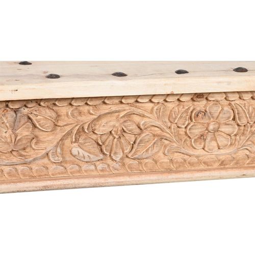 Table Basse En Bois Naturel Sculpté - Charme Authentique