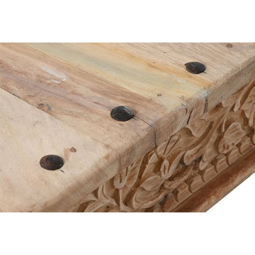 Table Basse En Bois Naturel Sculpté - Charme Authentique
