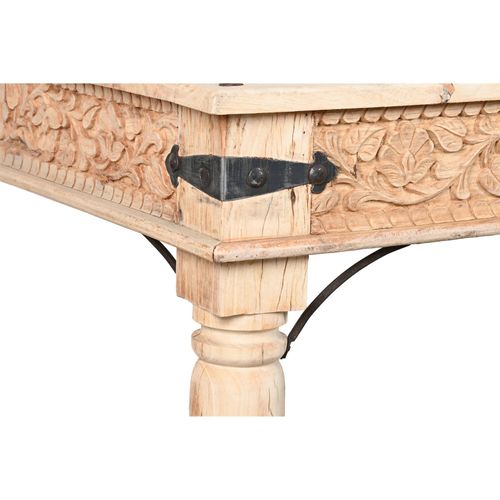 Table Basse En Bois Naturel Sculpté - Charme Authentique
