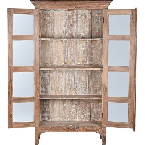 Vitrine Bois Blanc Vieilli Éco-choix Élégante