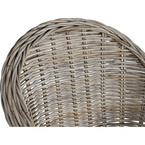 Fauteuil Élégant En Rotin Gris Pour Salon Confortable