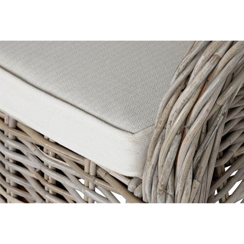 Fauteuil Élégant En Rotin Gris Pour Salon Confortable