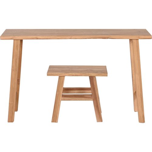 Console En Teck Épurée Avec Table Assortie