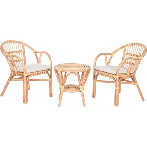 Salon De Jardin Tissu Table Rotin Naturel Authentique