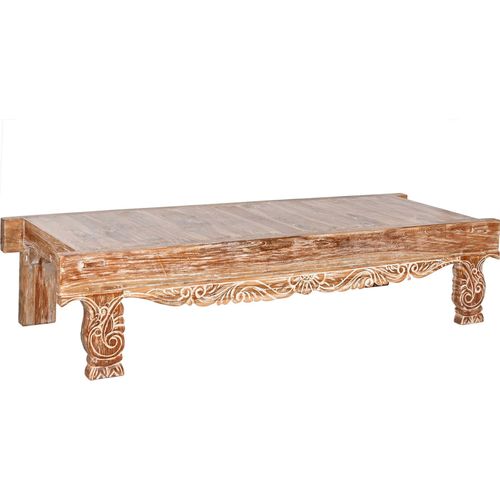 Table Basse Éco-chic En Bois Recyclé Finition Blanche