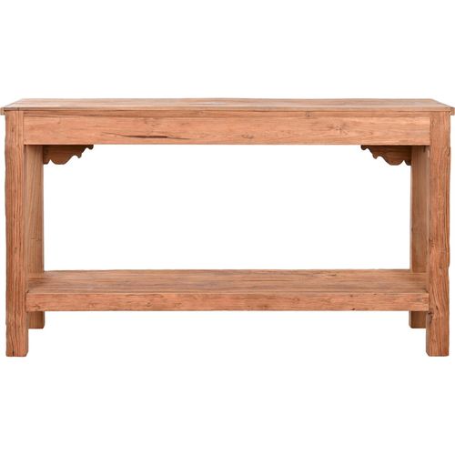 Console Teck Sculpté Pour Une Entrée Authentique