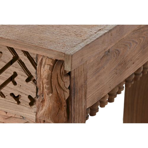 Console Teck Sculpté Pour Une Entrée Authentique