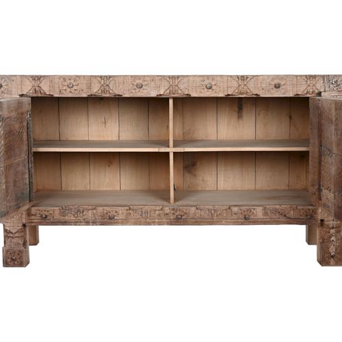 Buffet Élégant Bois Massif Pour Rangement Salon