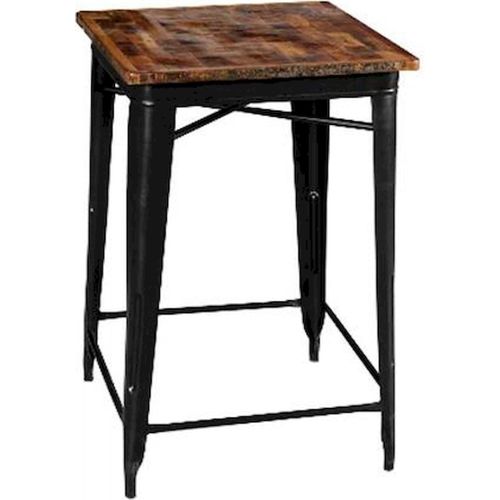 Table Haute En Bois Et Métal Élégance Robuste