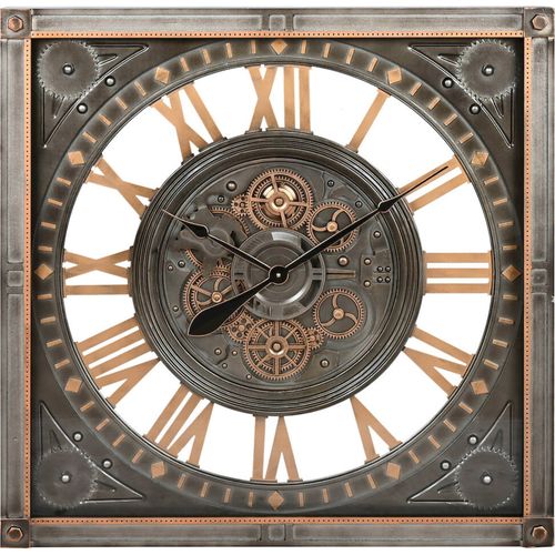 Horloge Murale Élégance Fer Et Verre Argenté