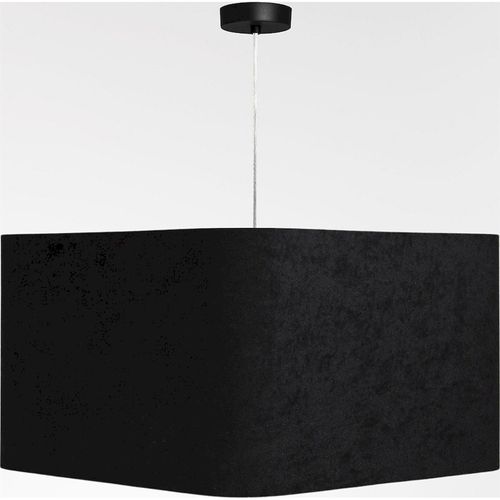 Suspension Chic Textile Noir Et Touche Dorée Hauteur 20 Cm Noir