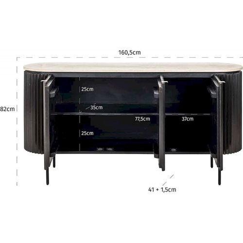 Buffet Élégant Trois Portes Bois Foncé