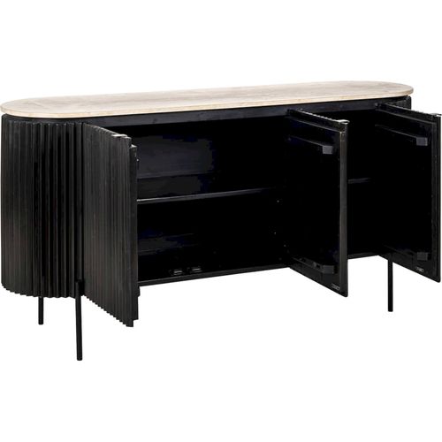 Buffet Élégant Trois Portes Bois Foncé