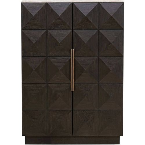 Armoire Élégante Deux Portes Bois Foncé