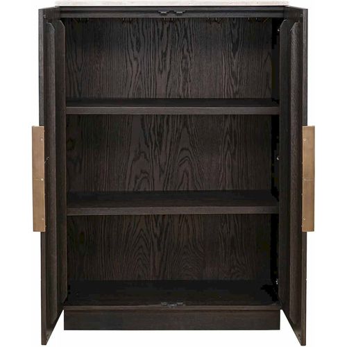 Armoire Élégante Deux Portes Bois Foncé