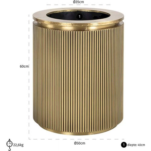 Cache-pot En Métal Brossé Or