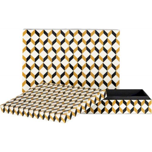 Boîte De Rangement Élégante Noir Et Or