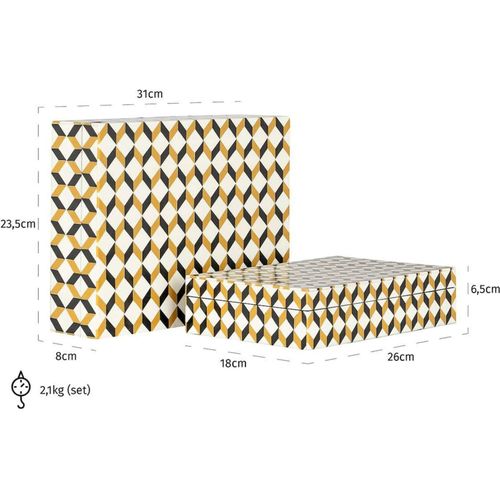 Boîte De Rangement Élégante Noir Et Or