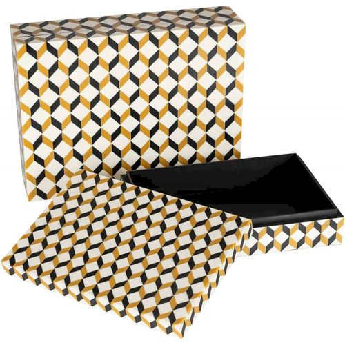 Boîte De Rangement Élégante Noir Et Or