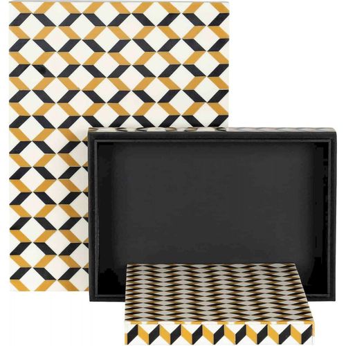 Boîte De Rangement Élégante Noir Et Or