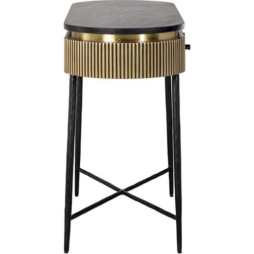 Console Élégante 2 Tiroirs Finition Or