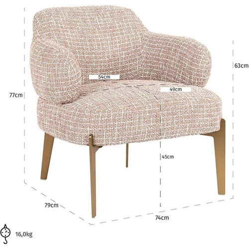 Chaise Lounge Venus Rose Élégant