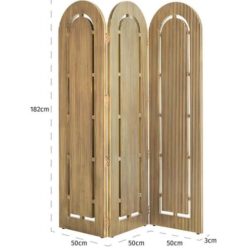 Paravent 150 x 3 x 182 Cm Chic Finition Laiton Brossé