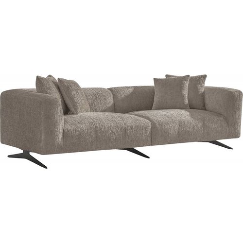 Sofa 3 Places Élégant Beige En Tissu