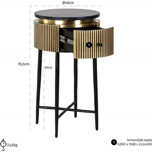 Table D'appoint Élégante En Fer Doré