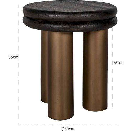 Table D'appoint Élégante Noire Rustique