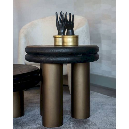 Table D'appoint Élégante Noire Rustique