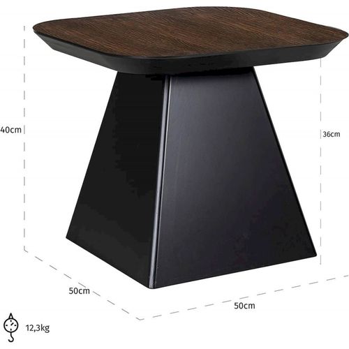 Table D'appoint Élégante En Chêne Foncé