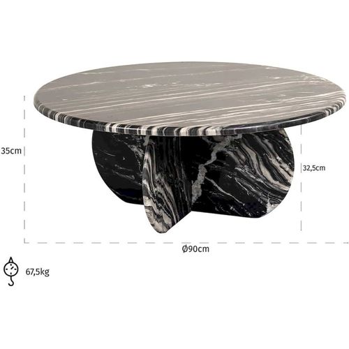 Table Basse Élégante En Marbre Noir